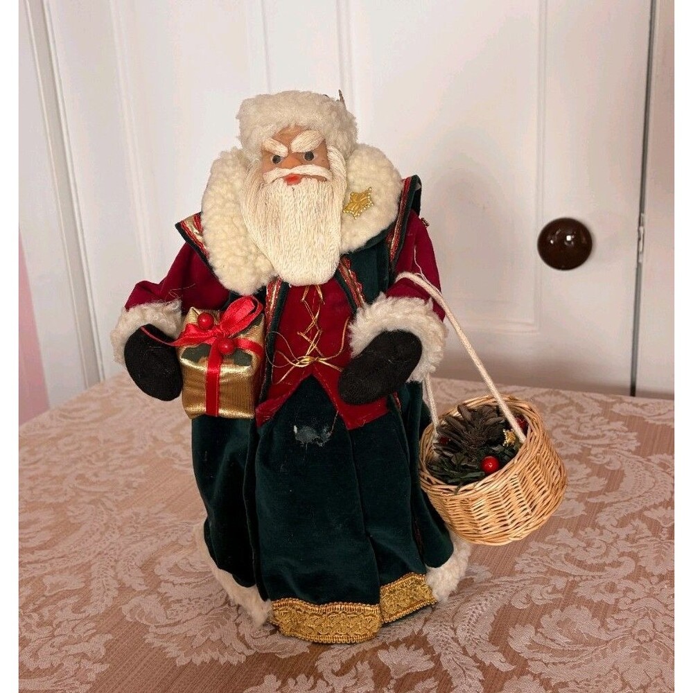 Santa 12 Inch Christmas Tree Topper Or Table Top Decor Xmas Quiet Luxury Vtg